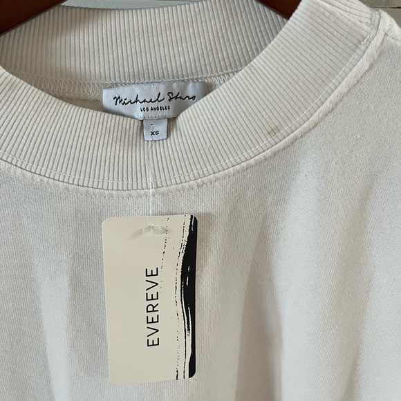 Evereve Michael Stars Kehlani puff sweatshirt mock neck size XS NWT Chalk. 1047 - Picture 2 of 4